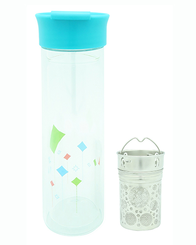 Botella de cristal de la pared doble con el tamiz 380ml