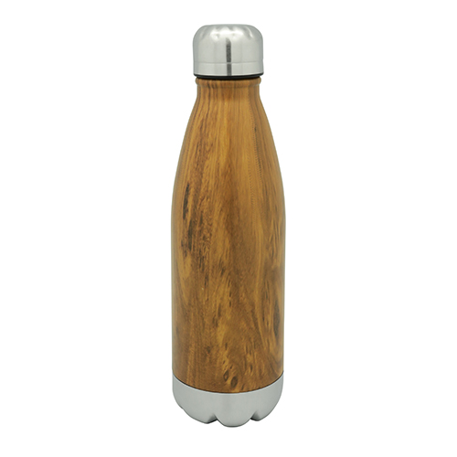 Botella de agua de madera del vacío del acero inoxidable